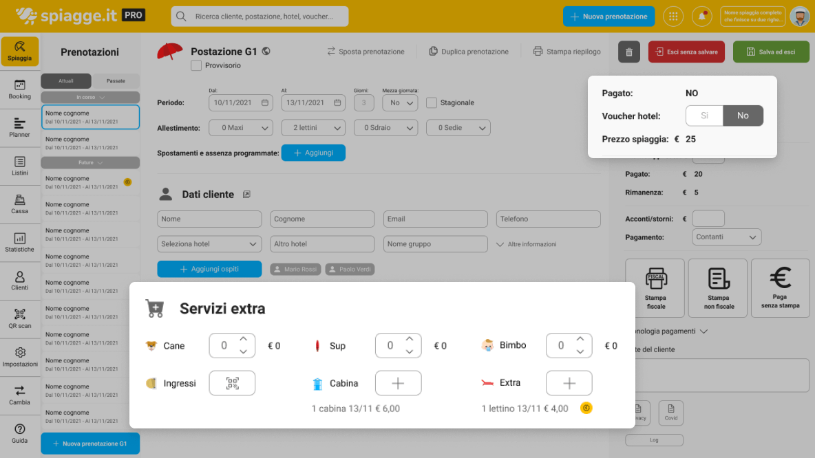Gestione prenotazione e pagamenti